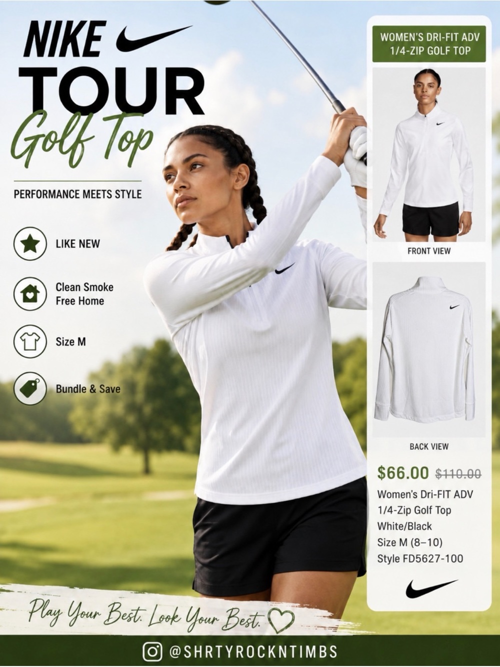 Women's Nike Tour Golf Top, Size M